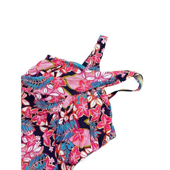 Swimsuits for All Women's 20 Plus Size High Neck Wrap One Piece Swimsuit - Picture 2 of 10